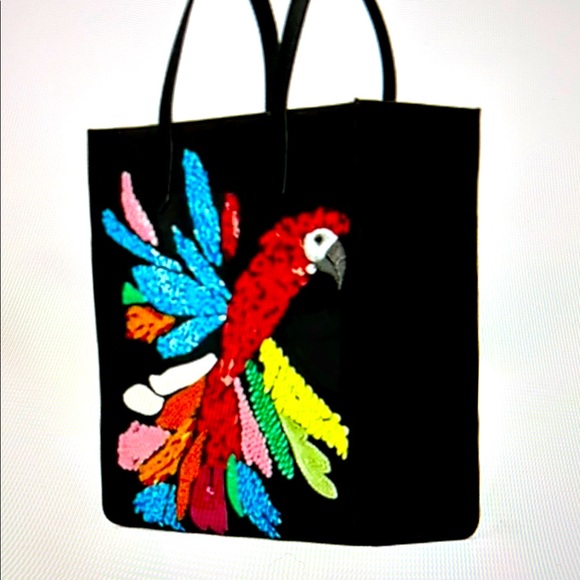 kate spade Handbags - Colorful Kate Spade Kitt Parrot Embellished Tote Extra Large North South Tote